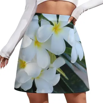 Франжипани ili žuto-bijeli cvijet Barbados, proljeće mini-suknja, ženske suknje u korejskom stilu